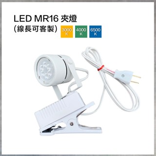 【曼慢燈】訂製品 展覽 LED夾燈 MR16 8W 圓頭夾燈 投射夾燈 含電源插頭線 黑色 白色 夜市 展場 投射燈