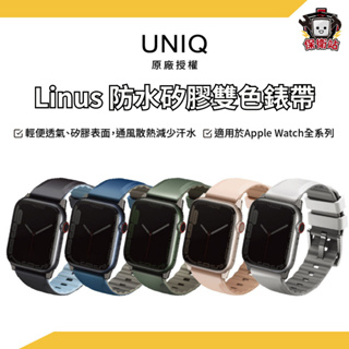 UNIQ｜ Linus AppleWatch Ultra2 S9防水雙色錶帶 蘋果錶帶 矽膠錶帶 透氣錶帶