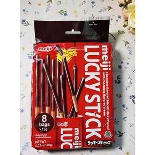 Meiji 明治 Lucky棒狀餅乾家庭號巧克力120G(效期2024/06/19)市價85元特價65元