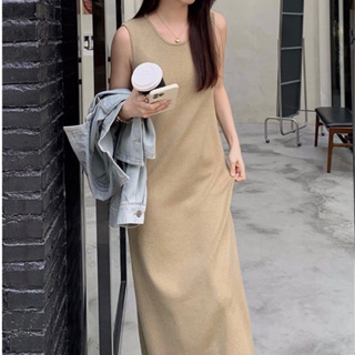 FaFa 2色氣質無袖針織背心連身裙(067)
