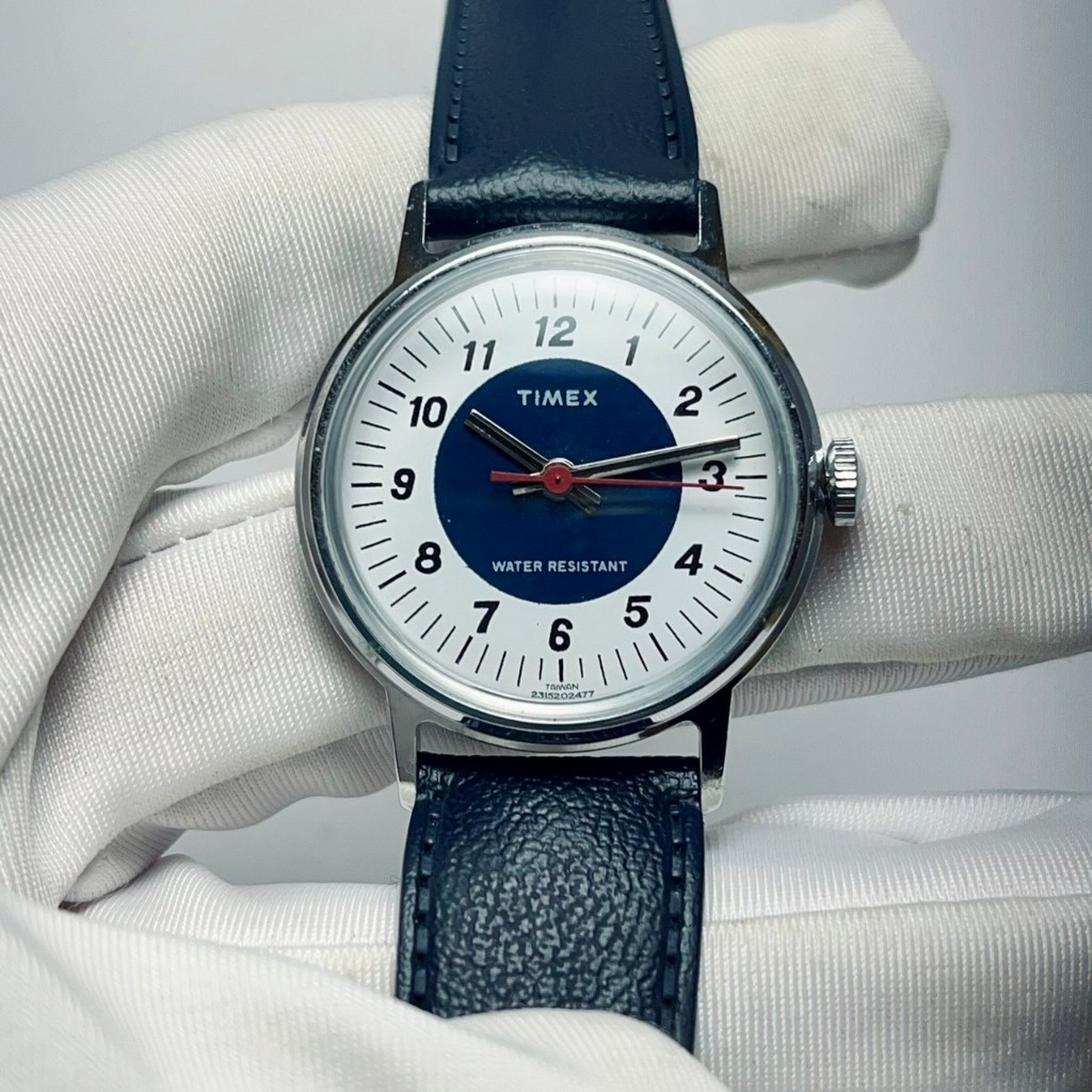 全新 TIMEX 天美時 自動錶 男錶 圓形 深藍 真皮錶帶 簡約 手錶