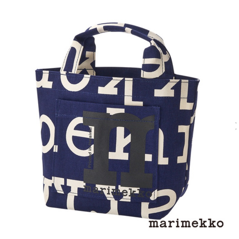 Marimekko 日本限定Mono Mini Tote Logo 藍色 預購