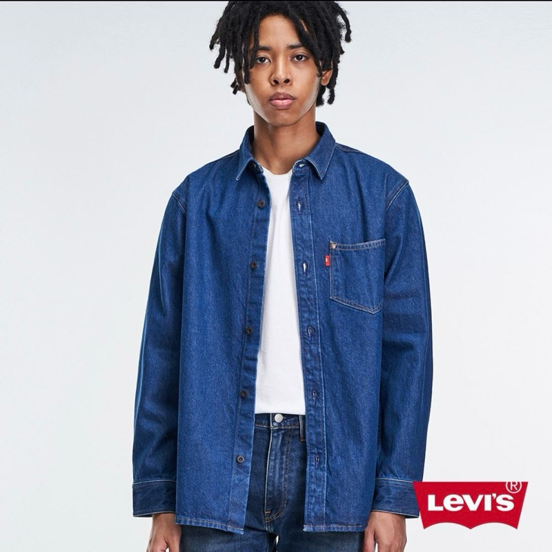 Levi’s 東洋工裝風單口袋牛仔襯衫 / 中藍基本款 男款