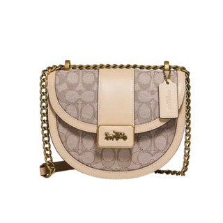💕預購專櫃新款折扣📸💕～美國🇺🇸coach Alie Saddle Bag 老花斜側背包💕