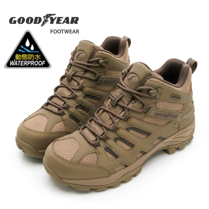 固特異 現貨+預購✨GOODYEAR  男 登山鞋 戶外鞋 8K緩衝鞋墊 戰術靴  健行 防水 透氣 耐磨 止滑 棕色