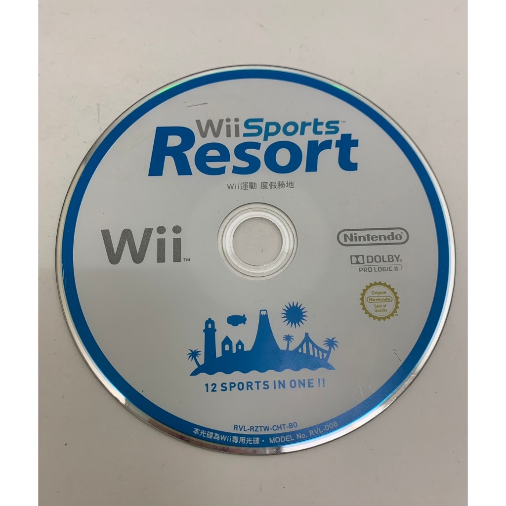 「大發倉儲」二手 Wii 早期 絕版 裸片【度假勝地 中文版 Wii Sports Resort】中古光碟 電視遊樂器