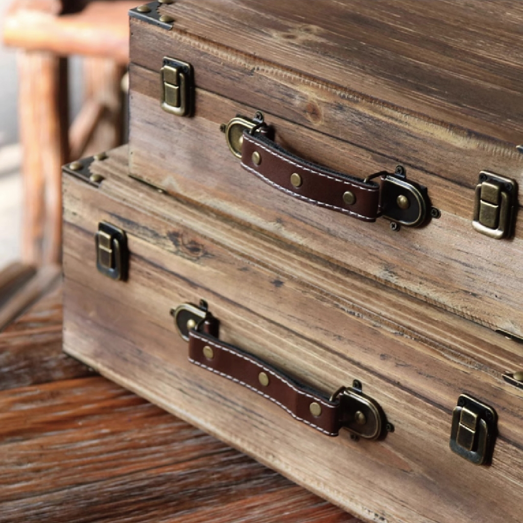 [HankTown] 復古手提箱 舊化 木製 收納手提箱