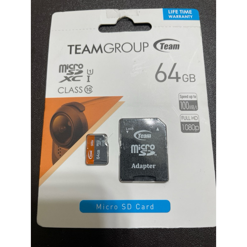 Team 十銓 64GB 100MB/s microSDXC UHS-I C10 記憶卡