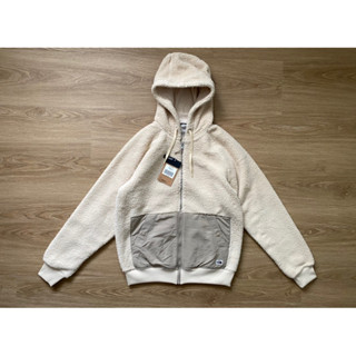 The North Face Fleece Jacket 「S」全新韓國限定北臉白標羊毛羔短絨熊寶寶米白色連帽外套