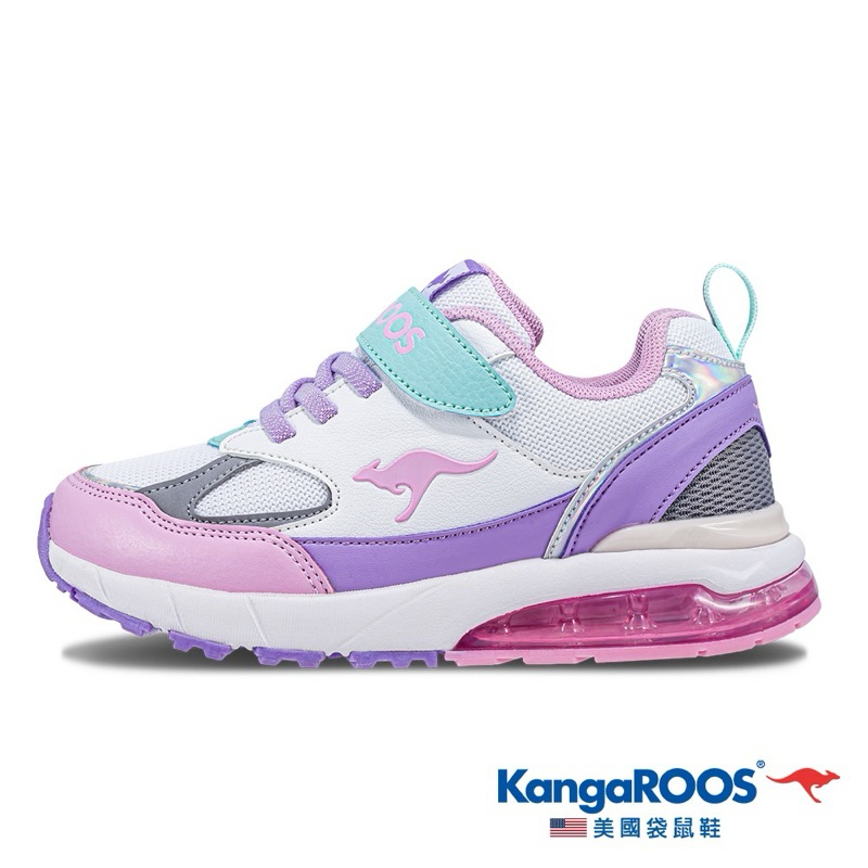 【KangaROOS 美國袋鼠鞋童鞋K-RIDER 2 防潑水氣墊童鞋（白/紫-KK41303)原價1480特價1280