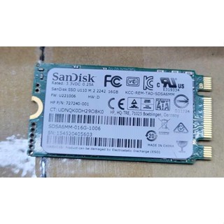 中古良品 SanDisk 16GB U110 SSD M.2 SATA 2242規格 150元