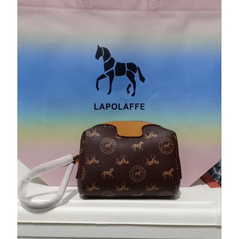 全新Lapolaffe 有厚度化妝包送同品購物袋+送Liangduo米白可調長帶