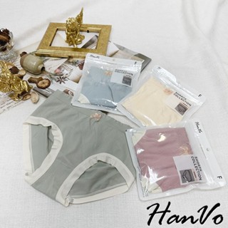 【HanVo】小熊立體印花純棉內褲 吸濕排汗獨立包裝 3D臀包覆中腰三角褲 女生內褲 內著 5862