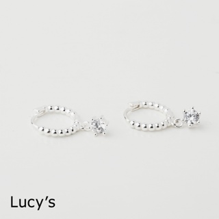 Lucy's 925純銀 漂浮晶鑽 易扣耳環 (105352)