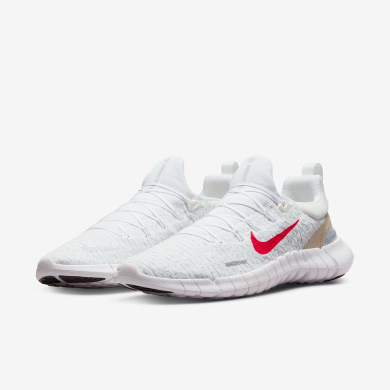 [二手 可客制］NIKE FREE RN 5.0 NEXT NATURE 男鞋 慢跑鞋 訓練 白 紅 CZ1884101