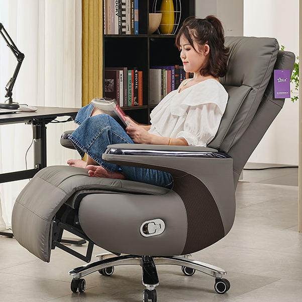 【免運】電動老闆椅舒適可躺大班椅午休椅真皮頭等艙辦公椅傢用電腦椅轉椅
