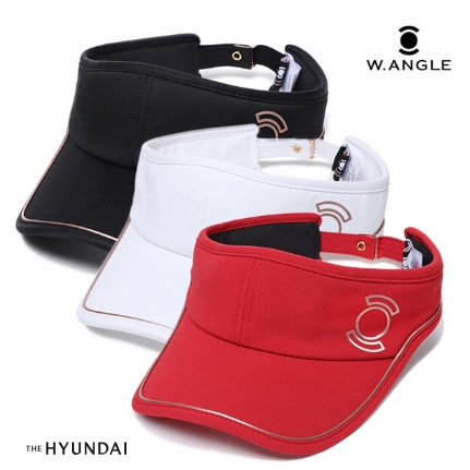 韓國W.ANGLE WWP21C04-RE 金邊線條配色 女款紅色中空帽
