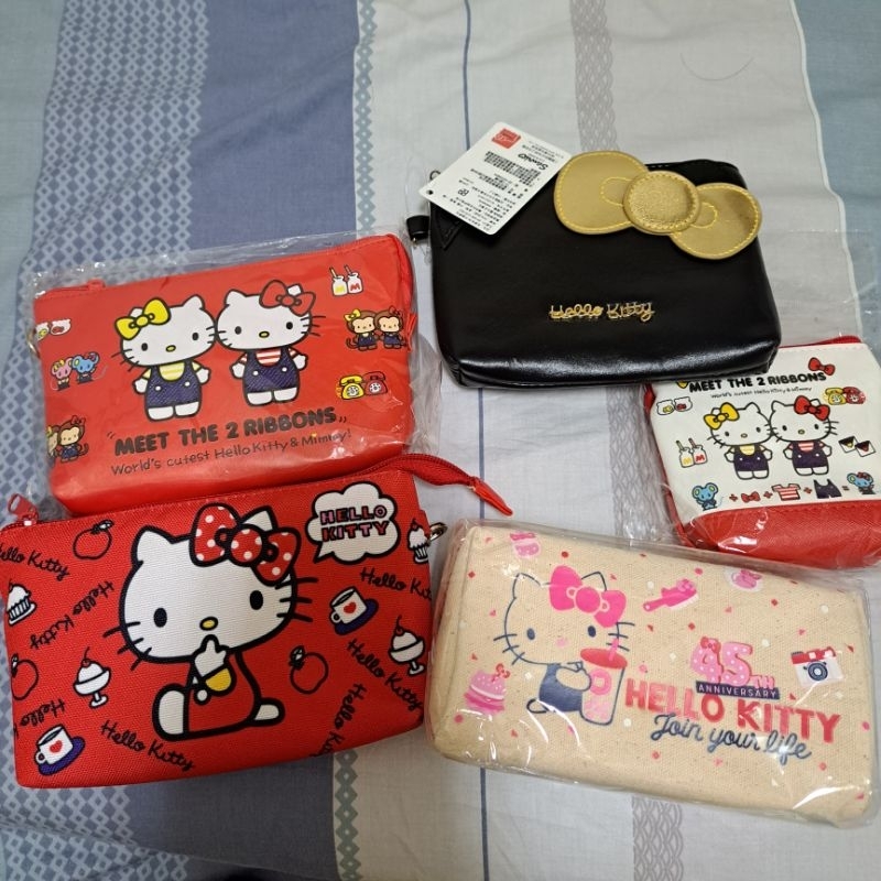 (全新)正版 Hello Kitty 斜背包 筆袋 零錢包