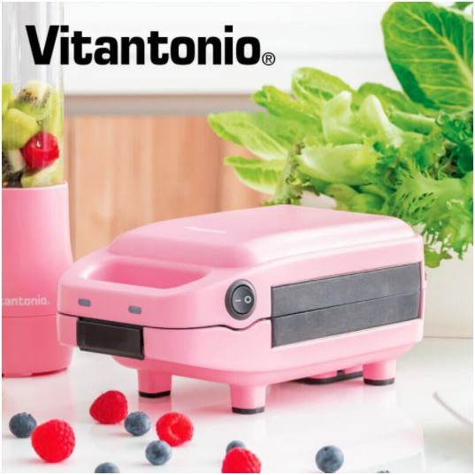 (僅開盒檢查便宜賣) Vitantonio 厚燒熱壓三明治機 蜜桃粉 VHS-10B-PH