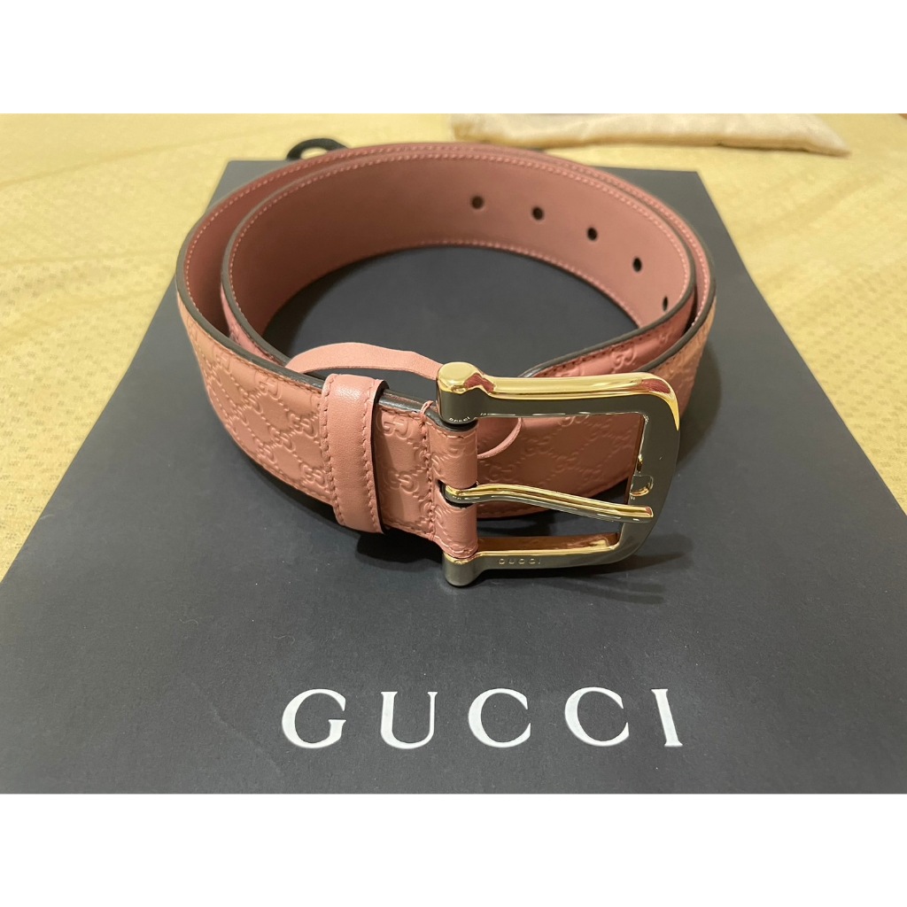 Gucci 腰帶  GUCCI 281548BMJ1G 方扣 CALF LEATHER ROSE PINK 粉紅色