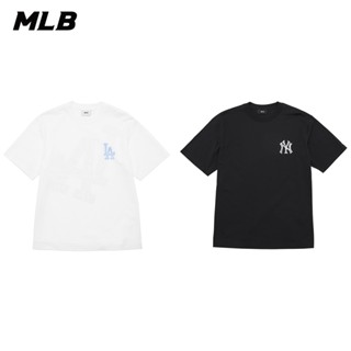 MLB 男女款 背後大Logo短袖T恤 Illusion系列道奇/洋基隊 (3ATSU0143-兩款任選)【官方旗艦店】