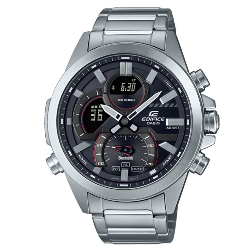 國隆 CASIO EDIFICE ECB-30D-1A 雙顯男錶 藍牙連線 不鏽鋼錶帶 防水100米 ECB-30D