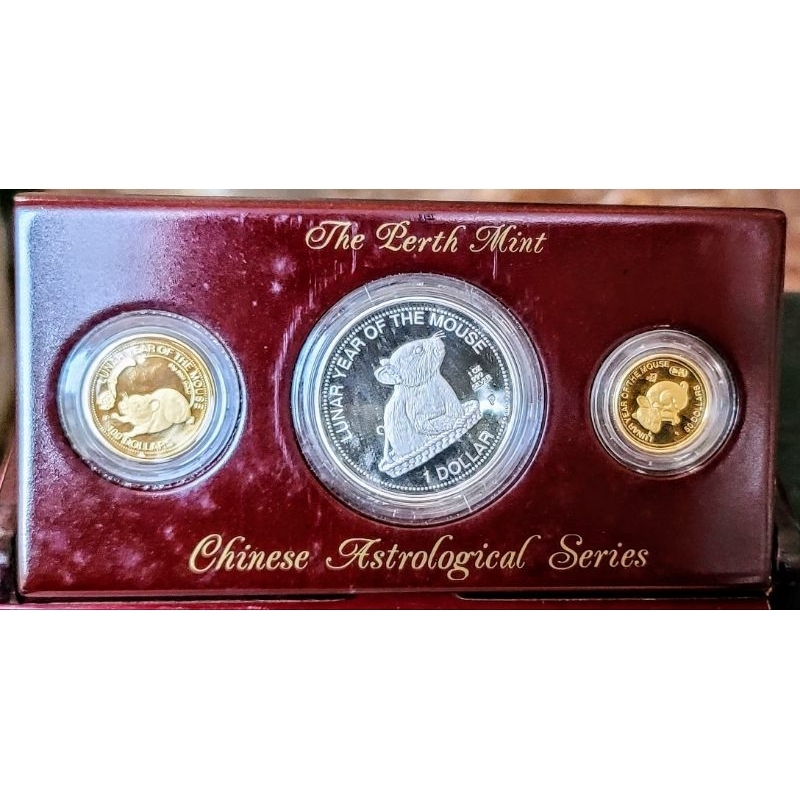 1996 鼠年紀念幣 金幣 銀幣 紀念幣 生肖紀念幣 澳洲柏斯 PERTH MINT 收藏品 柏斯鑄幣廠 黃金收藏 金幣