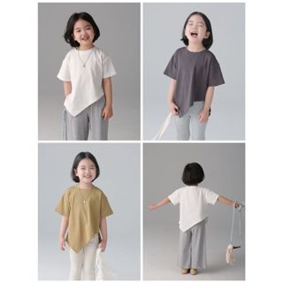 【現貨】BOBO家 彈力棉不規則斜角短袖T(3色可選) 童短T 童夏季T恤