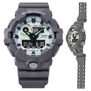 CASIO 卡西歐(GA-700HD-8A) G-SHOCK 黑暗空間發光 霧面深灰大錶殼雙顯錶