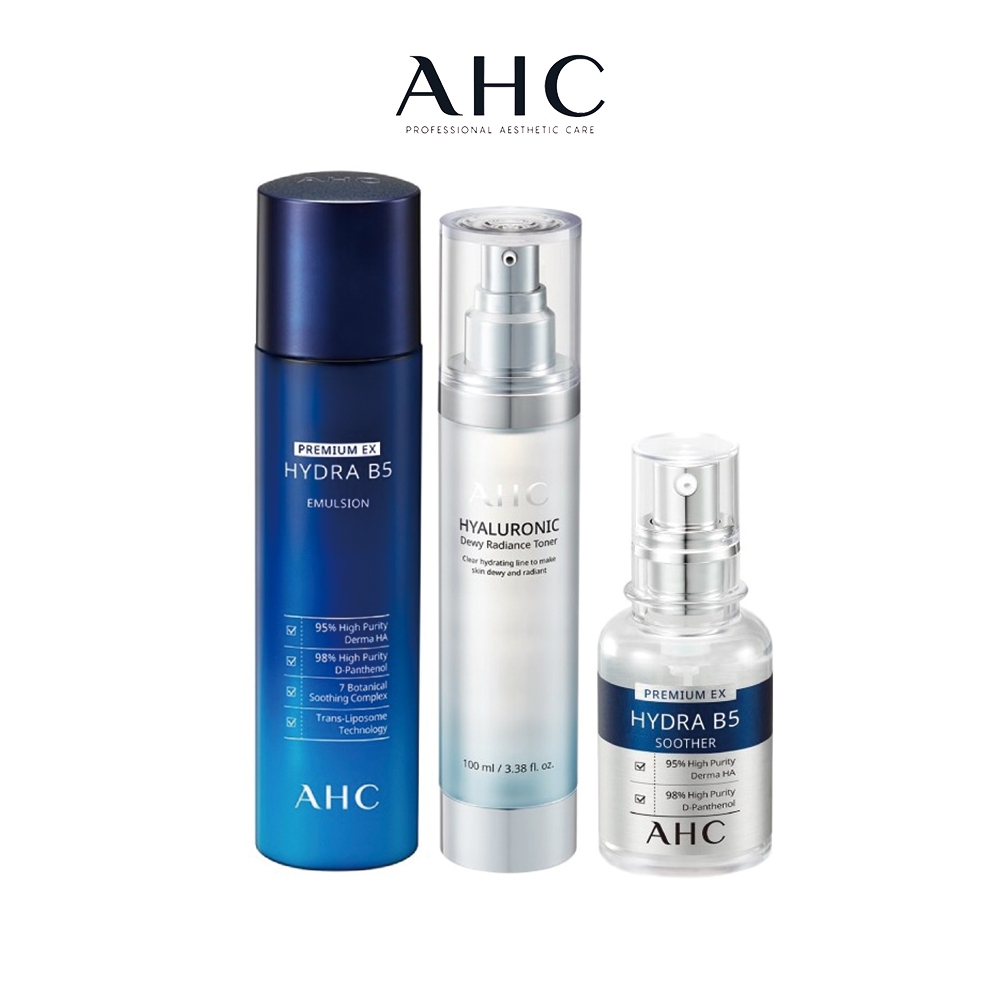 【AHC】超能玻尿酸機能水+B5微導乳液+B5玻尿酸精華