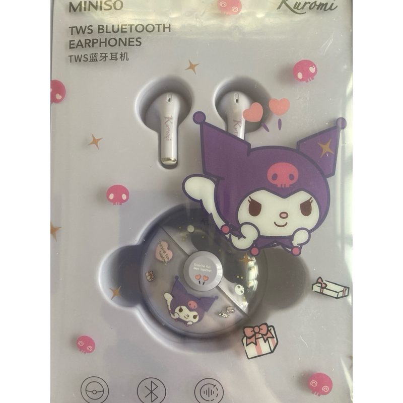 三麗鷗 miniso kuromi 庫洛米 酷洛米 藍芽5.3 藍芽耳機 可愛