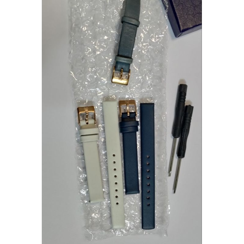 SKAGEN 錶帶12MM藍/白色一起賣