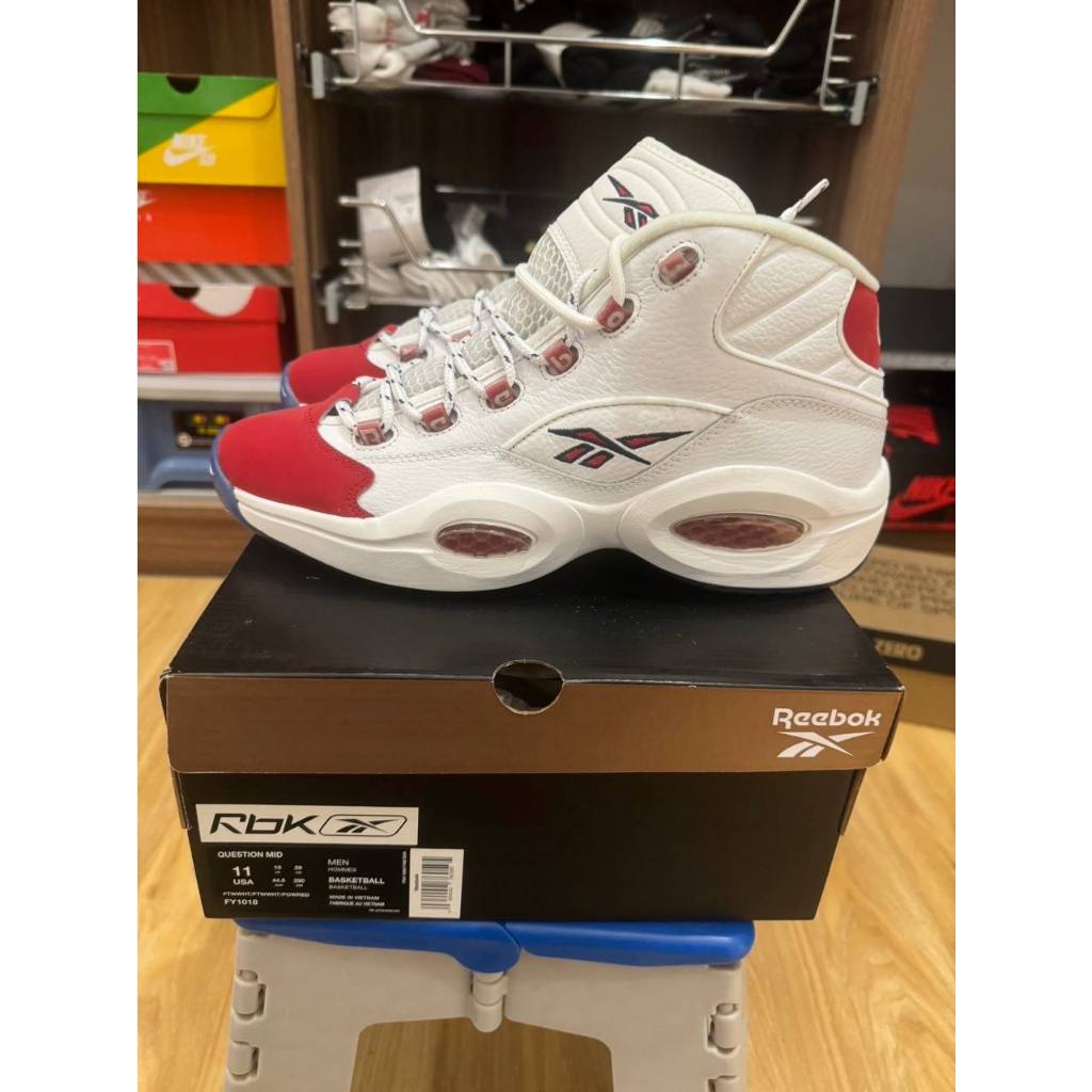 【BIG SIZE SELECT】Reebok Question Mid Red Toe 25th FY1018