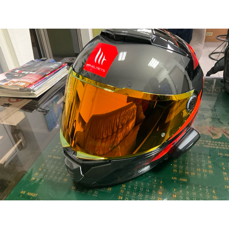 mt helmet thunder 4 sv 多層電鍍紅鏡片