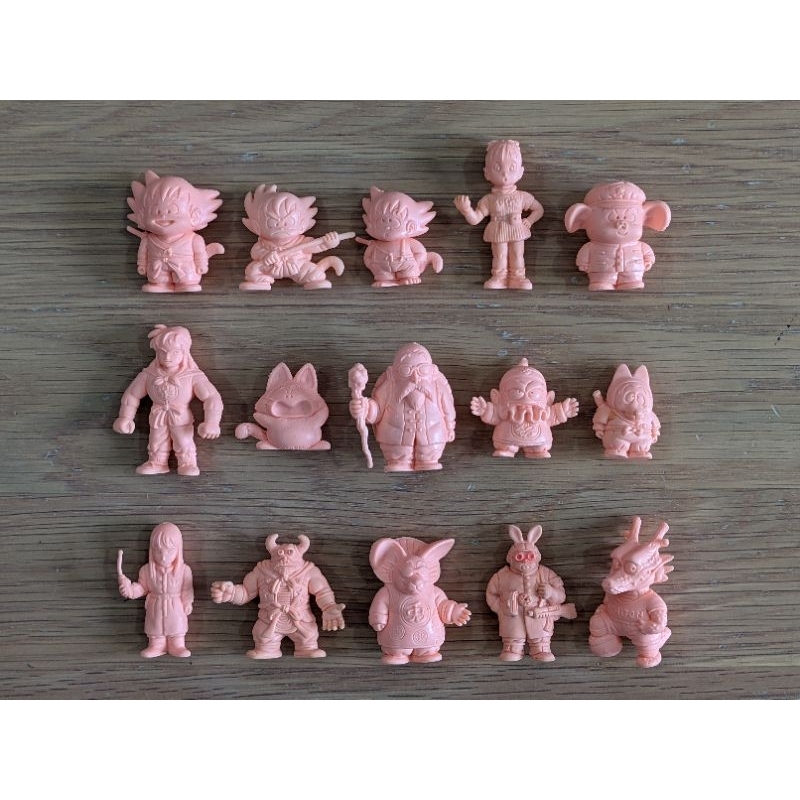 七龍珠 軟膠公仔人偶玩具 七龍珠扭蛋系列一 單色膠 15隻合售 1986年 絕版 日本正版 Bandai株式會社出品