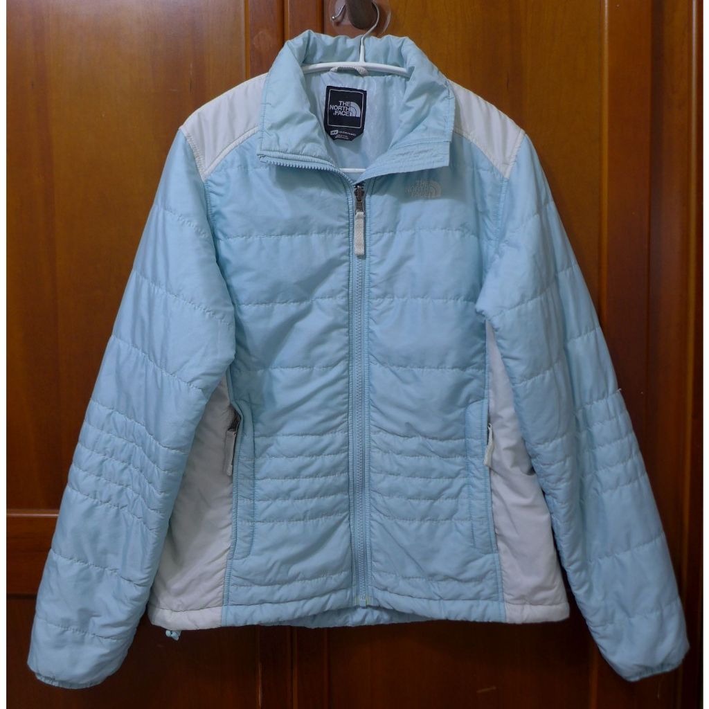 The North Face 北臉 淺藍+白配色鋪棉短外套 夾克M號