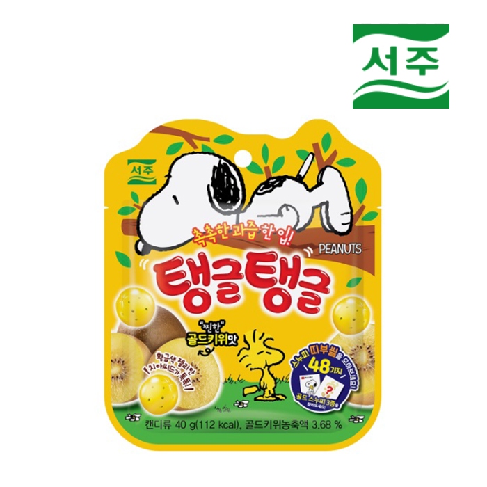 【首爾先生mrseoul】韓國 SEOJU西洲 史努比果汁軟糖 (金奇異果口味) 40g 附貼紙