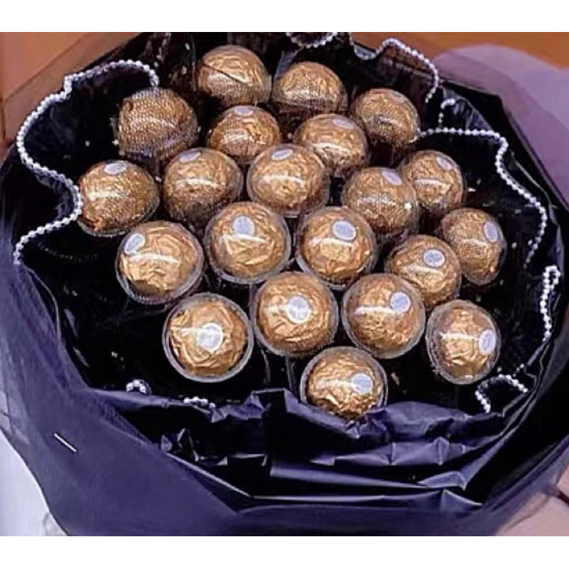 2024台灣製作台灣出貨21顆金莎巧克力花束金莎花束巧克力花束情人節禮物情人節花束零食花束有錢花束送女友送男友送閨蜜