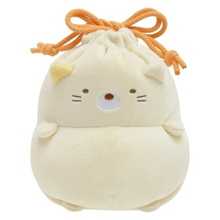 San-X 角落生物 Ponpoko系列 圓滾滾絨毛束口袋 軟軟肚子 貓咪 XS84310