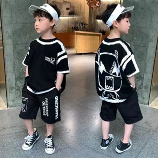 go cool shop 臺灣出貨 現貨 春夏中大 男童 小惡魔休閒 短袖 短褲 套裝1130314