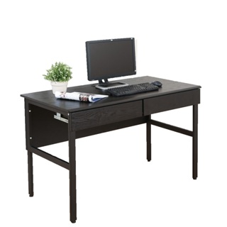 《DFhouse》頂楓120公分電腦辦公桌+2抽屜 黑色