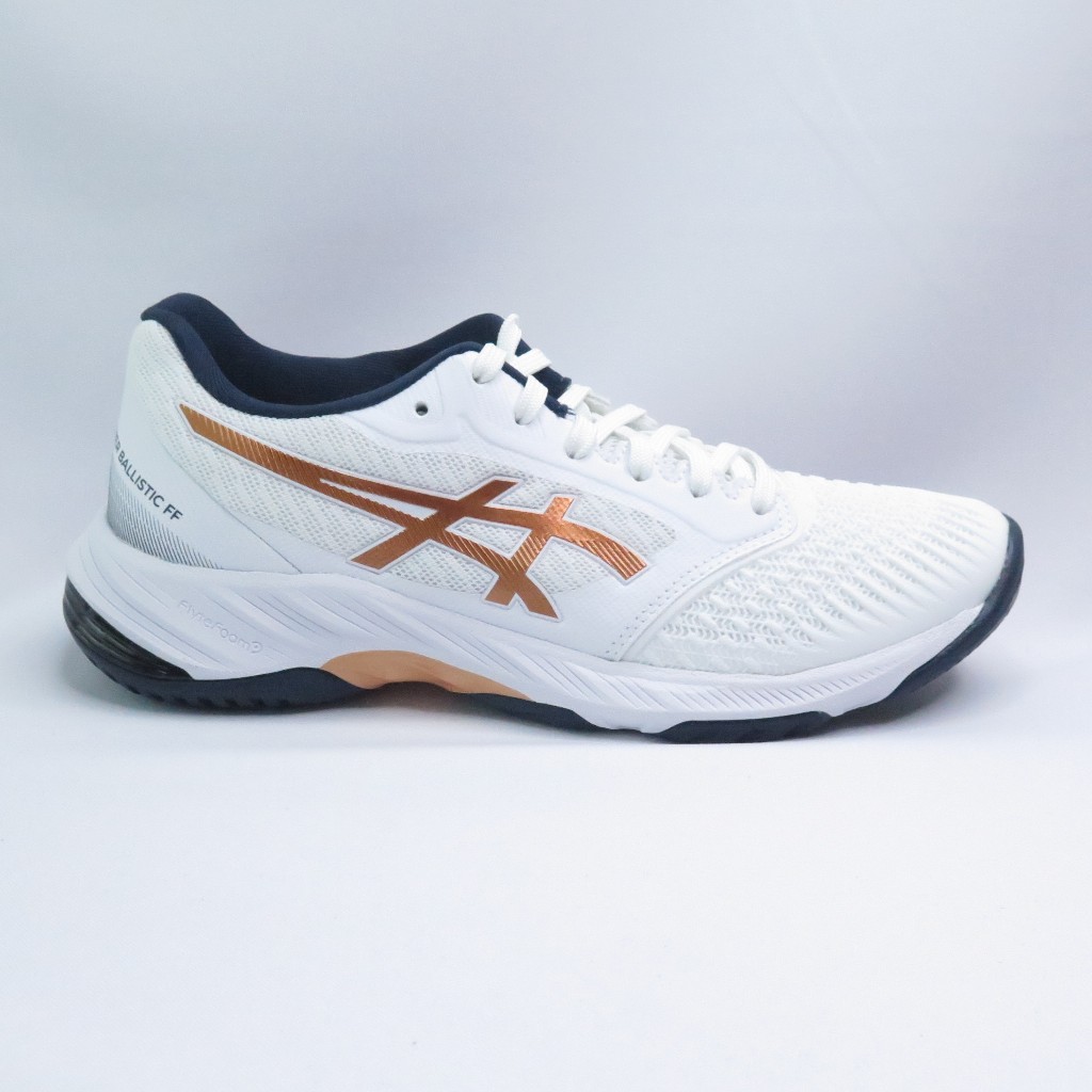 ASICS 1053A069960 NETBURNER BALLISTIC FF 3 男女排羽球鞋 白x銅色