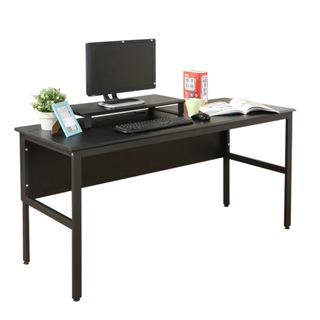 《DFhouse》頂楓150公分電腦辦公桌+桌上架-黑橡木色