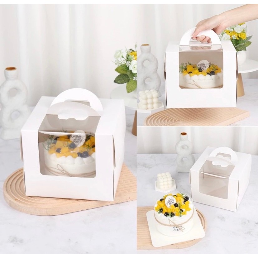【台灣現貨批發】蛋糕盒 附底托 3吋4吋 蛋糕盒（新款 加厚款 ）慕斯蛋糕盒 奶油蛋糕盒 燙金蛋糕盒 開窗蛋糕盒