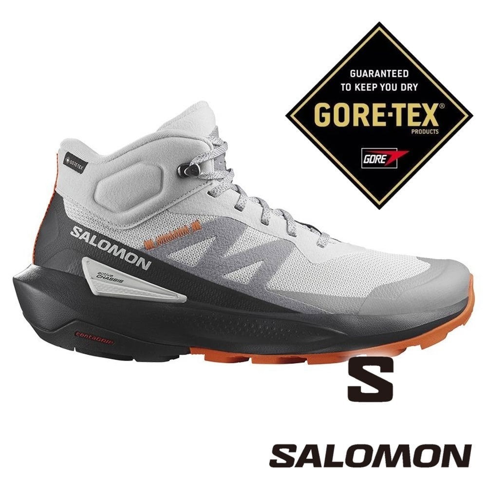 【SALOMON 法國】男中筒登山鞋GT ELIXIR ACTIV『冰河灰/灰/橙』474567