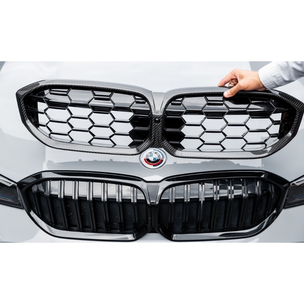 【現貨｜乾碳｜保固2年】BMW G20 G21 Lci 升級 M340i款 乾式碳纖維 鼻頭 水箱罩 卡夢 熱壓 預浸布