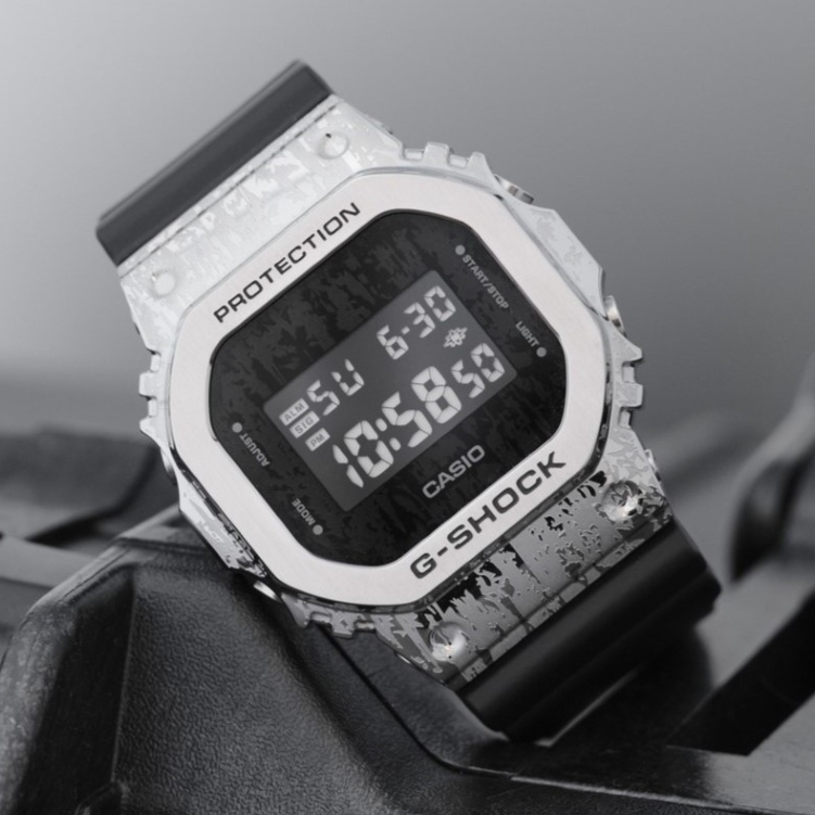 CASIO 卡西歐 GSHOCK 油漬搖滾 頹廢風 金屬電子手錶 GM-5600GC-1