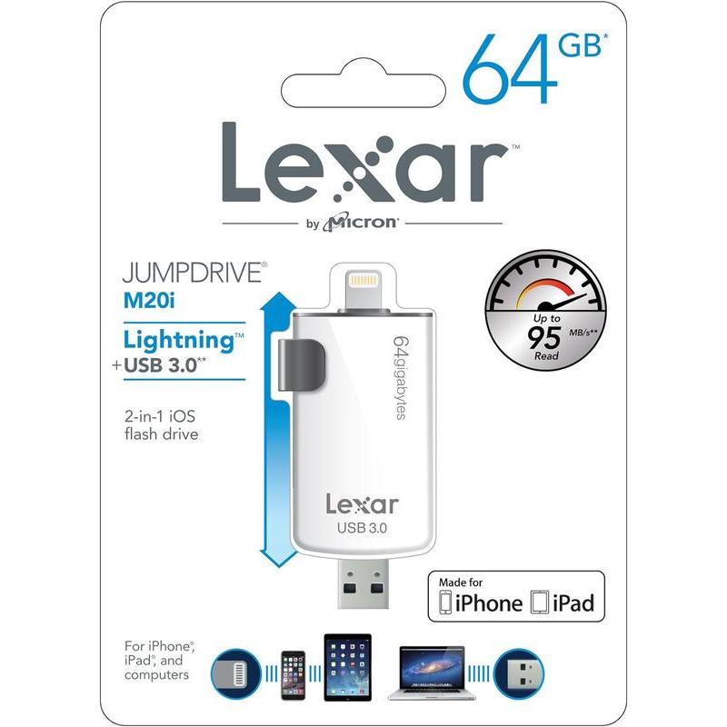 Lexar JumpDrive M20i 64GB iPhone Lightning/USB 3.0 隨身碟