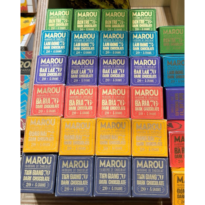 越南MAROU 經典巧克力片裝80g/盒（20片裝/盒）