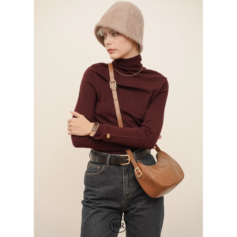 J'aime Store ✵ WARION - WholeGarment Wool Sweater - Wine